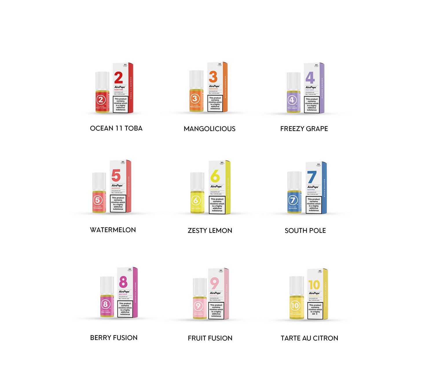 Airscream 313 ELiquid 10ml 40mg 9 Flavors Vapeys NZ Fast